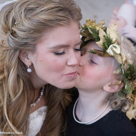 Jost/Martin Covenant Wedding Bride and her Flower Girl
