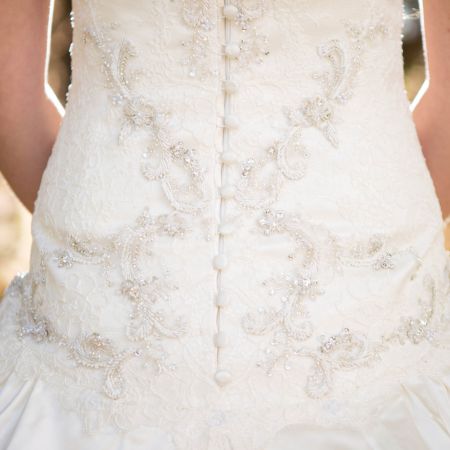 Jost/Martin Covenant Wedding Formal Strapless Wedding Gown with Embroidered Detail | Bridal Portrait