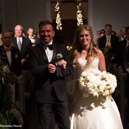 Jost/Martin Covenant Wedding Father of the Bride Walking Down the aisle