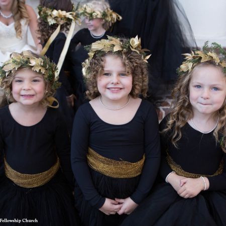 Jost/Martin Covenant Wedding Fall Flower girl Outfit | Black Leotard and Tutu. Fall Floral Crown and Gold Ribbon