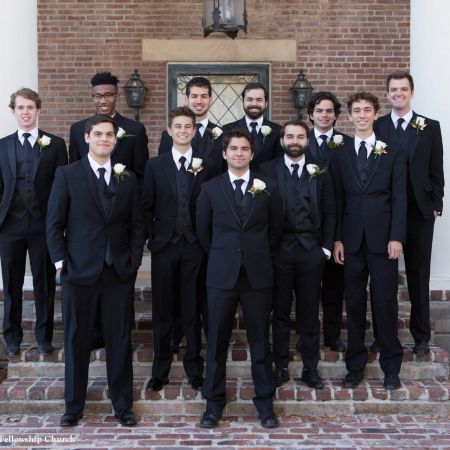 Jost/Martin Covenant Wedding Formal Groomsmen Portrait | Black Suit and Ties