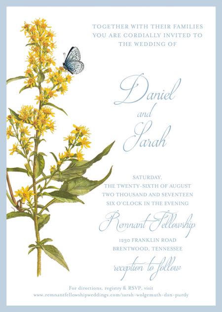 Wolgemuth-Purdy Remnant Fellowship Wedding Invitation