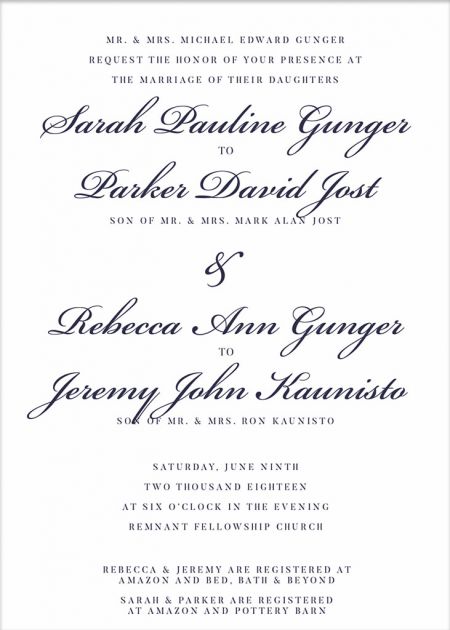 Double Wedding Invitation