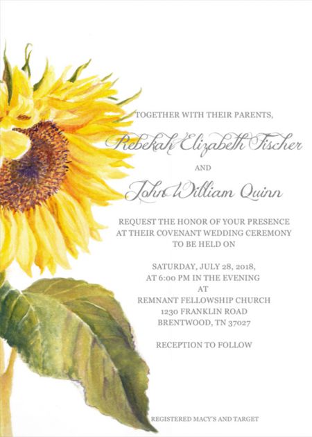 Fischer-Quinn Remnant Fellowship Wedding Invitation