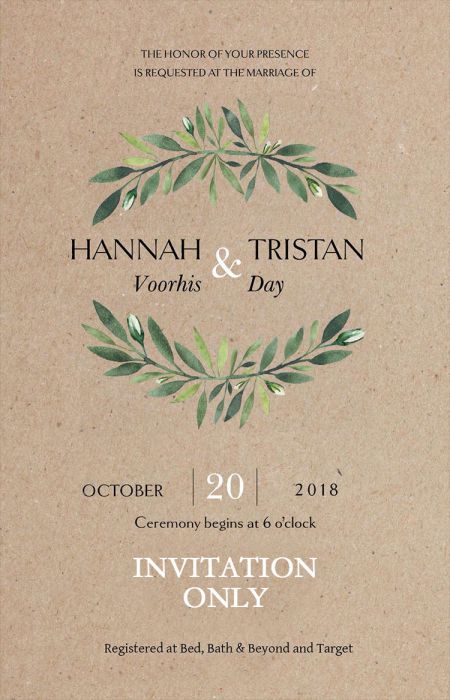 Voorhis-Day Remnant Fellowship Wedding Invitation