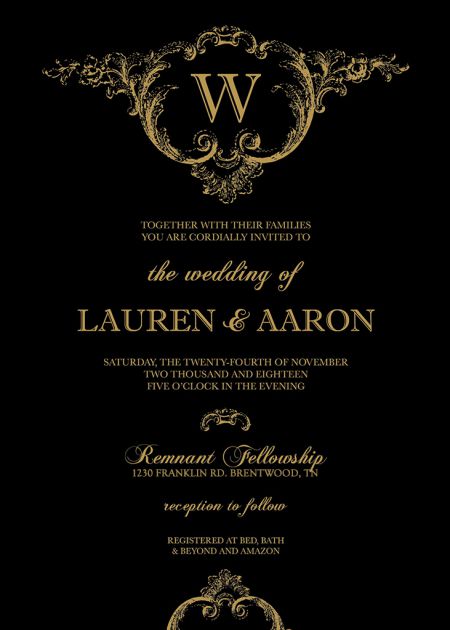 Lindgregn-Wheeler Remnant Fellowship Wedding Invitation