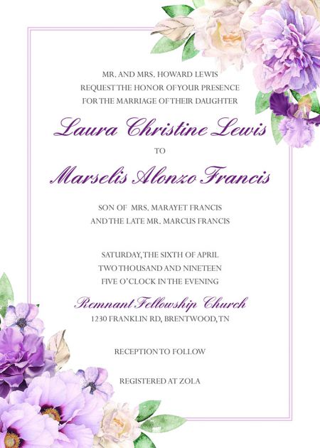 Francis-Wedding Remnant Fellowship Wedding Invitation
