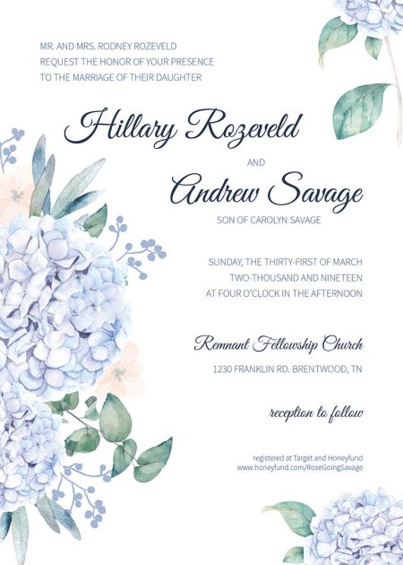 Rozeveld-Savage Remnant Fellowship Wedding Invitation