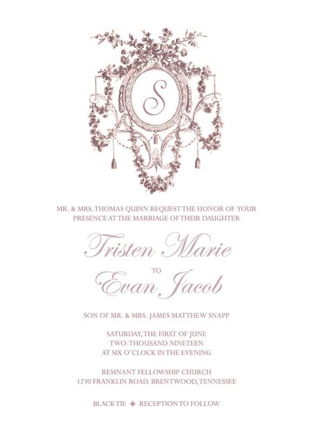Quinn-Snapp Remnant Fellowship Wedding Invitation