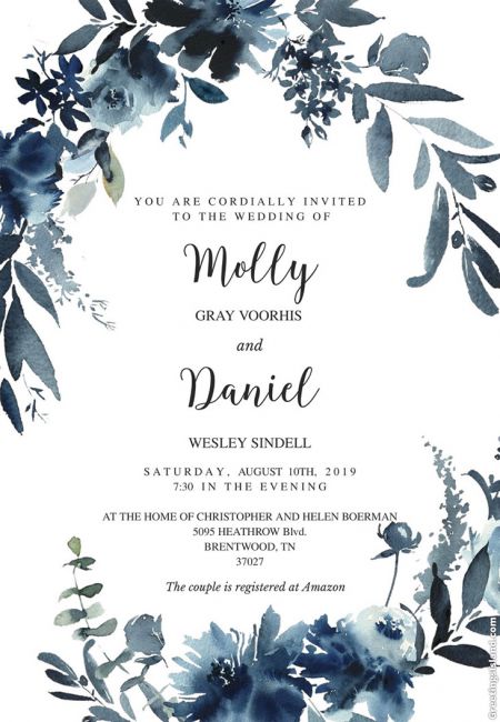 Sindell-Voorhis Remnant Fellowship Wedding Invitation