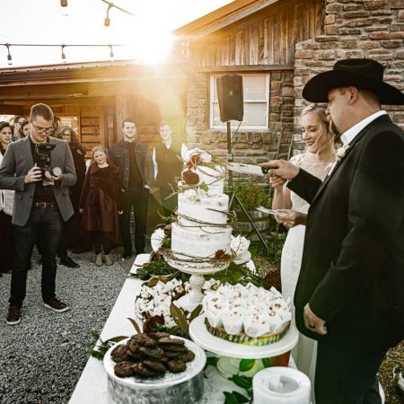 Whitney-Harrington Ranch Wedding Cake Cutting