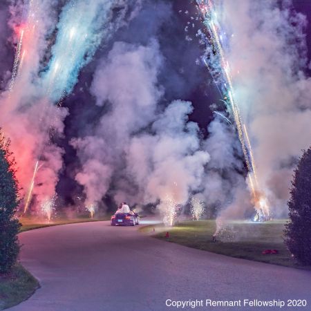 Jost VanDonsel Wedding Firework Sendoff