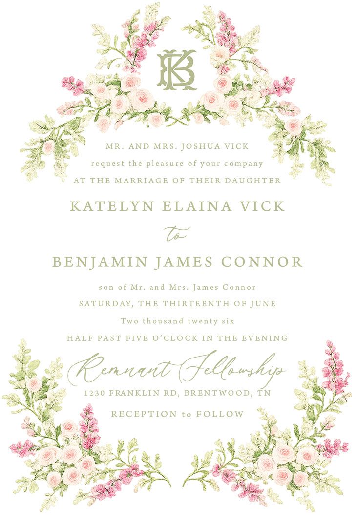 Vick-Connor Remnant Fellowship Wedding Invitation